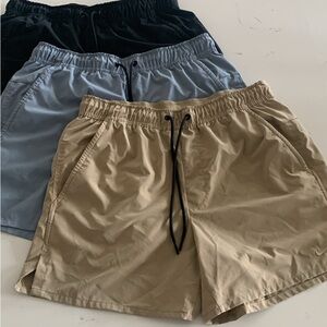 Nike Men's Black, Blue, and Tan Athletic Shorts